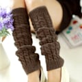 Pikkukuva 2 / 2: Winter Leg Warmers Twist Knitted Long Boot Socks - spot-ale Khaki