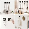 Miniatyrbild 2 av 5: Självhäftande krokar, svarta handdukskrokar för badrum - 4 förpackningar - high quality