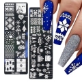 Pikkukuva 3 / 5: 6 kpl kynsien leimauslevy Snowflake Santa Claus Elk - spot-ale