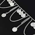 Pikkukuva 6 / 10: Metalliketju Vyö Kolikko Tupsu riipus Vyötärönauha SILVER A - spot ale Silver A