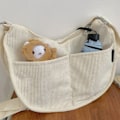 Miniatyrbild 4 av 10: Canvas axelväska Crossbody väska VIT - high quality white