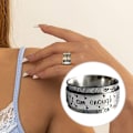 Pikkukuva 5 / 10: Double Dandelion Kaiverretut Kirjaimet Meditaatio Spinner Ring - Stock 12