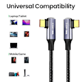 Pikkukuva 2 / 10: USB C Pikalatauskaapeli PD 240W MUSTA 3M - varastossa Black 3m
