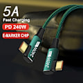 Pikkukuva 6 / 10: USB C Pikalatauskaapeli PD 240W MUSTA 3M - varastossa Black 3m