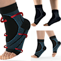 Pikkukuva 2 / 2: Nilkkatuet Compression Sleeve Support Plantar Foot Sukat - korkea laatu black grey M