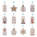 Pikkukuva 2 / 10: 50 kpl Xmas Hanging Kraft Paper Ornaments Christmas Tree Tag G - varastossa
