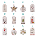 Pikkukuva 2 / 10: 50 kpl Xmas Hanging Kraft Paper Ornaments Christmas Tree Tag J - loki