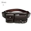 Miniatyrbild 1 av 10: äder midjeväska Fanny Pack BROWN - on stock Brown L