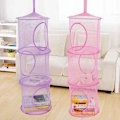 Pikkukuva 9 / 10: Riippuva säilytyspussi 3 Tier Mesh Net Kids Bathroom Organizer - korkealaatuinen Blue