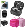 Miniatyrbild 1 av 5: Vikbar resesminkförvaringsväska Vattentät Stripe Organizer - on stock rose red