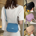 Miniatyrbild 10 av 11: Trendig sadelaxelväska kvinnor PU-läder Crossbody-väska - spot sales black