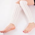 Miniatyrbild 2 av 2: Kvinna Sticka över Knä Lår Hög Sock Boot Manschett - spot sales White