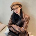 Miniatyrbild 9 av 10: Octagonal Basker Hat Newsboy Hat KHAKI - high quality khaki