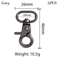 Pikkukuva 1 / 10: 5 kpl Irrotettavat Snap Hook Trigger Clips GREY 20MM - spot ale Grey 20mm