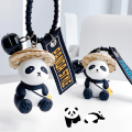 Pikkukuva 5 / 5: 1. sarjakuva olkihattu Panda Doll Avaimenperä Resinnimal Bell K - varasto A