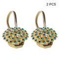 Miniatyrbild 2 av 10: 2st gardinbindningar Magnetisk strass inlagt bindningsspänne - stock Golden Peacock Blue