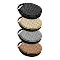 Miniatyrbild 5 av 11: Liten CD för case Förvaring Plånbok DVD skivavdelare Mapphållare Runt Läder 20 Kapacitet Bil CD-hållare Comfy Leather - high quality Gray