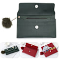 Miniatyrbild 9 av 10: PU Läder Clutch Pengar Bag Tofs Korthållare GRÅ - on stock