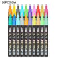 Pikkukuva 1 / 9: Double Line Pen Metallic Markers 20PCS/SET - varastossa