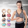 Miniatyrbild 10 av 10: Dragkedja Sport BH Plus Size Running Yoga Fitness GREEN - on stock green M