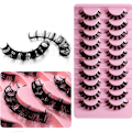 Miniatyrbild 9 av 10: 10 Pairs Lashes DD Curl Russian Volume Mink Hair Falske øyevipper - high quality