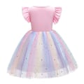 Miniatyrbild 5 av 9: Unicorn Princess Tulle Ruffle Klänning för flickor - high quality Light Blue 2-3 Years
