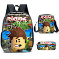 Pikkukuva 1 / 2: 3 kpl Roblox-oppilaan reppu, muodikas ja trendikäs reppu ala- ja yläkoululaisille - 10 tyyliä