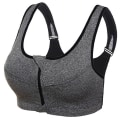 Miniatyrbild 9 av 10: Dam Front Dragkedja Sport BH Underkläder Stötsäker Fitness Väst - high quality black L