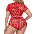 Pikkukuva 2 / 4: Seksikkäät naisten alusvaatteet Lace Plus läpinäkyvät rintaliivit G-String stringit - laadukkaita red 3XL