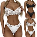 Miniatyrbild 2 av 3: Damspets exig Teddy Babydoll BH&Tong Underkläder Nattkläder Present - spot sales white S