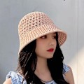 Miniatyrbild 3 av 5: Handgjorda Virkade Floppy Top Sommar Hattar Hopfällbar Kupolhink - on stock Red
