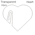 Pikkukuva 1 / 10: 10 Drink Marker Tags Asiakkaan nimikyltti TRANSPARENT HEART - varastossa Transparent Heart-Heart