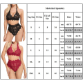 Pikkukuva 5 / 5: Naisten seksikäs yöasu, pitsiriimurintaliivit, matalavyötäröiset pikkuhousut Bodydoll - varastossa black M