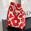 Pikkukuva 10 / 10: Knitted Handbag RED - varastossa red