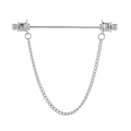 Pikkukuva 1 / 10: Kaulustanko Pin Solmio rintaneula SILVER SINGLE CHAIN ​​- varastossa Silver Single Chain-Single Chain