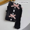 Miniatyrbild 1 av 8: Girl Tights e Bow Hollow Lace Girl Strumpor - high quality black with pink M