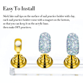 Miniatyrbild 5 av 5: Nageltips Hållare Akryl Nail Art Practice Stativ Magnetisk - stock Guld 2 Set