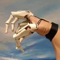 Pikkukuva 5 / 5: Halloween nivelletyt sormet joustavat pidennykset Skeleton Cos - korkea laatu White right hand
