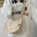 Miniatyrbild 8 av 10: Canvas axelväska Crossbody väska VIT - high quality white