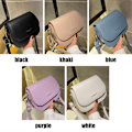 Miniatyrbild 4 av 11: Trendig sadelaxelväska kvinnor PU-läder Crossbody-väska - spot sales black