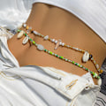 Miniatyrbild 1 av 9: Bohemia beaded midjekedja Shell Stone midjeband Body Smycken - on stock