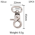 Pikkukuva 1 / 10: 5 irrotettavaa Snap Hook Trigger Clips SILVER 15MM - varastossa Silver 15mm
