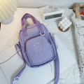 Pikkukuva 1 / 10: 20cm nukkelaukku läpinäkyvä ikkuna PURPLE CANVAS CANVAS - spot-myynti purple canvas-canvas