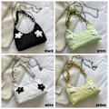 Miniatyrbild 3 av 6: Mode Kvinnor Blomma Axelväskor Nylon Sling Handväskor svart - high quality svart