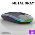 Pikkukuva 1 / 7: Langaton LED-hiiri Ladattava ohut Silent Mouse 2.4G - korkea laatu Gray