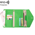 Miniatyrbild 1 av 5: Reseplånbok Läder Passhållare Svart resedokumentplånbok med 8 krediter RFID-blockerande cover Kortfack Smal plånbok - high quality green