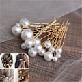 Miniatyrbild 7 av 10: 16 st/pack Pearl hårnålar U-form hårklämma GULD - on stock
