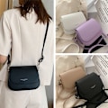 Miniatyrbild 6 av 10: Trendig sadelaxelväska kvinnor PU-läder Crossbody-väska - on stock blue