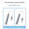 Pikkukuva 5 / 9: USB C HUB 3.0 Type-C Dock Station 4 -portti – spot-myynti USB 3.0 Grey