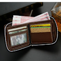 Miniatyrbild 9 av 10: Läderplånbok Fickplånbok MÖRKT KAFFE - on stock dark coffee